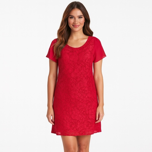 Taylor Dresses & Skirts - Taylor RED LACE DRESS Size 6